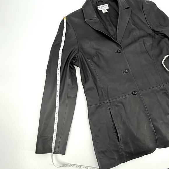 PENDLETON 100% Leather Butter Soft Black Blazer Jacket Women’s Size Medium Tall - Picture 8 of 8